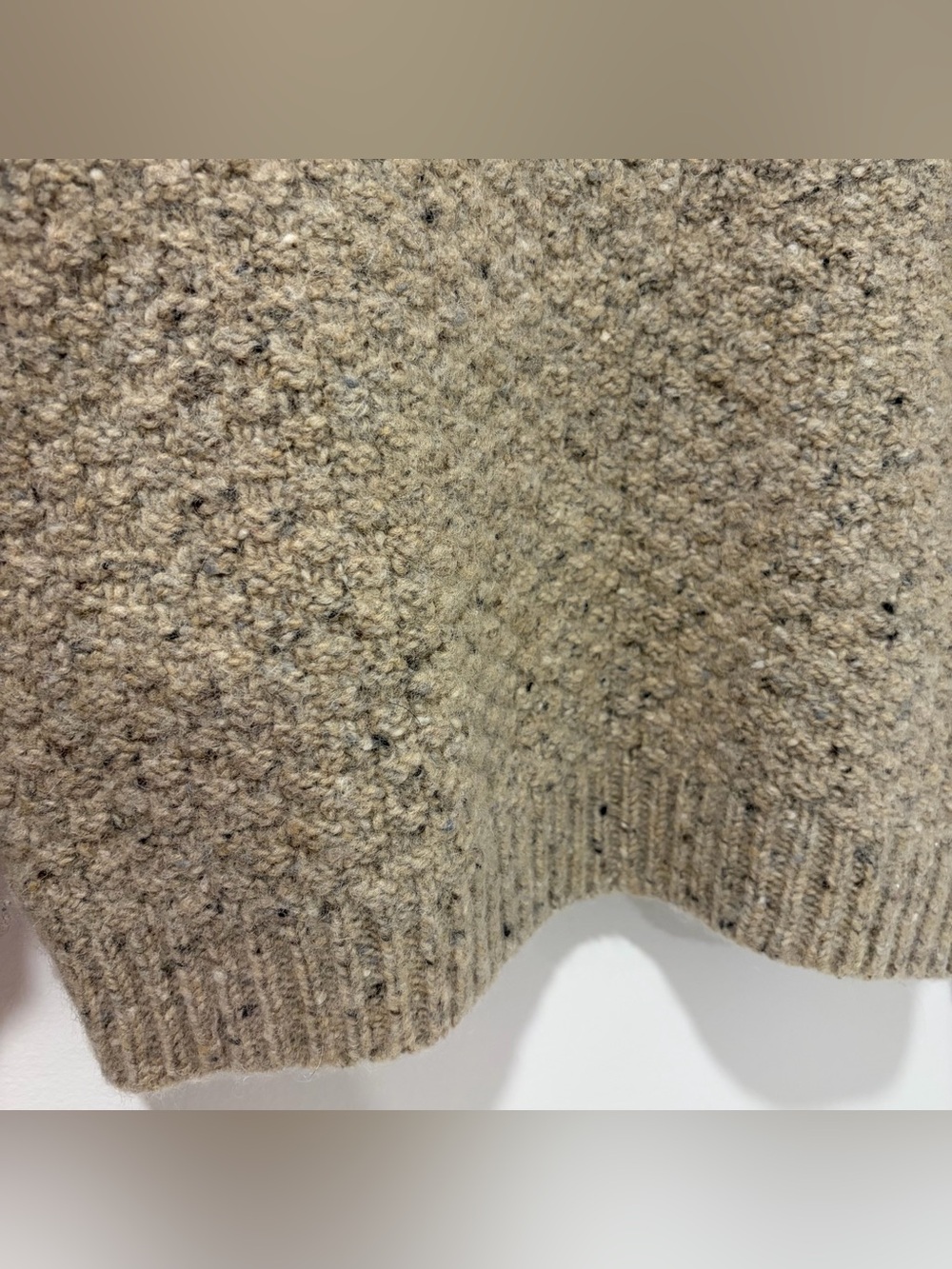 Finisterre Men’s Pure New Wool Cable Knit Oat Beige Fisherman Sweater Medium - Picture 11 of 14